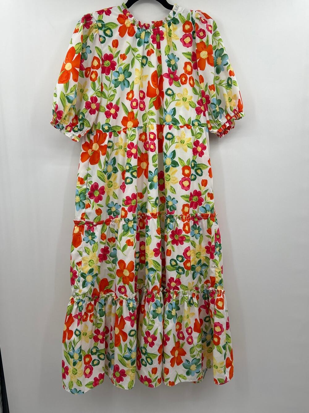 THML Colorful Floral Maxi Dress Cottagecore Modest Garden Party Boho Large